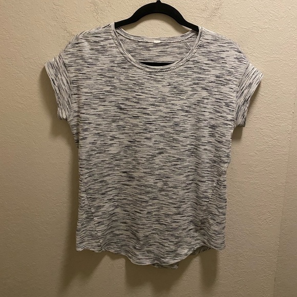Lululemon Run Around Tee Tiger Space Dye Black White Size 8 - Picture 3 of 9